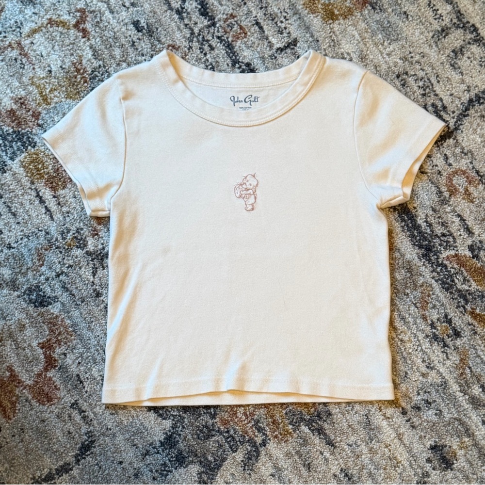 Brandy Melville Cream Short Sleeve Tee
